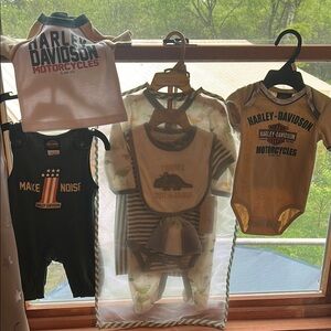 Harley-Davidson Kids' Bodysuit Set - Black, White, Tan
